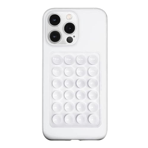 LvShuLiangPin Anteel Silicone Suction Phone Case Mount, Silicon Adhesive Phone Accessory for Smartphones, Hands-Free Mirror Shower Phone Holder for Selfies, Tiktok Videos (White) - Image 1