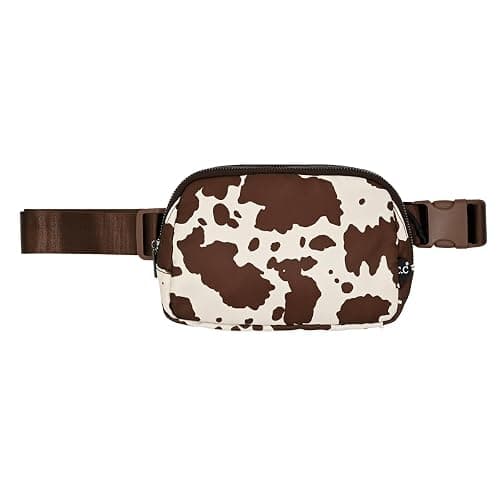 Funky Junque Crossbody Bag Sling Belt Stadium Waist Fanny Concert Bag: Cow Print - Brown - Cow Print - Brown - Image 1