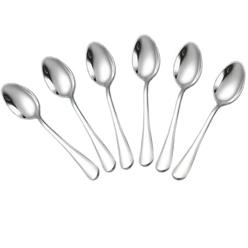 Wesdxc56 Demitasse Espresso Spoons, Mini Coffee Spoon, 4 Inches Stainless Steel Small Spoons for Dessert, Set of 6(Silver) - Image 1