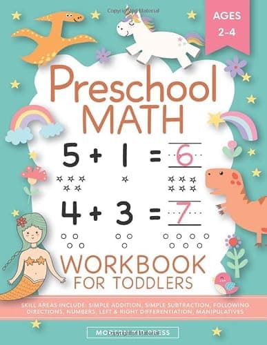 Preschool Math Workbook for Toddlers Ages 2-4: Beginner Math Preschool Learning Book with Number Tracing and Matching Activities for 2, 3 and 4 year olds and kindergarten prep - Image 1