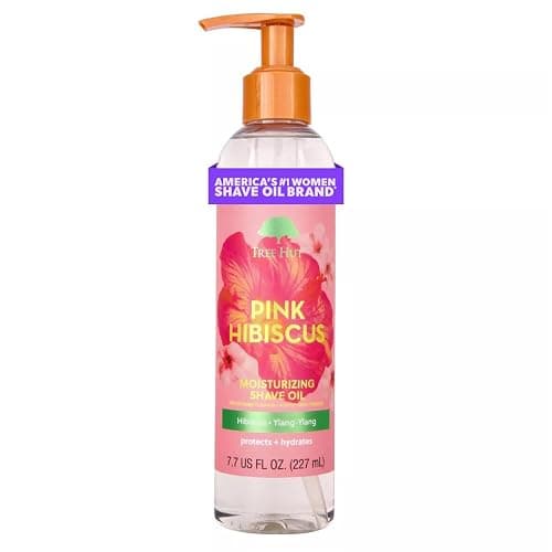 Tree Hut Pink Hibiscus Moisturizing Shave Oil, Gel-to-Oil Formula, Ultra Hydrating Barrier for a Close, Smooth Shave, For All Skin Types, 7.7 fl oz - Image 1