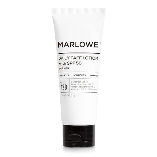 MARLOWE. No. 128 Men's Facial Lotion with Sunscreen SPF 50, 3.4 oz, Oil-Free, Lightweight Daily Face Moisturizer for Men, Includes Natural Extracts to Hydrate, Nourish & Soothe - Facial Moisturizer w SPF - Image 1