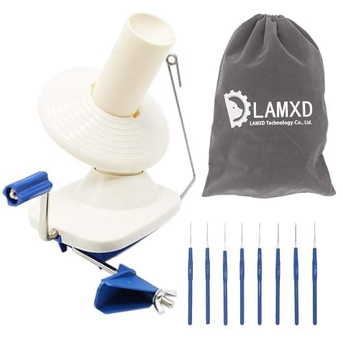 LAMXD Enrouleur de balles de Fil, 4oz Fil Ficelle Enrouleur,Laine à chaîne Manuelle en Fibre de chaîne Machines à bobines de Laine familiale, y compris les aiguilles à tricoter - XS - Image 1