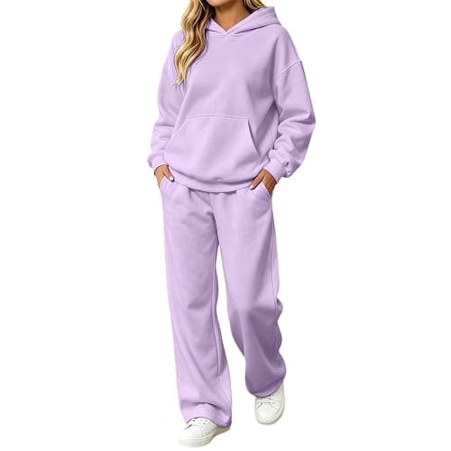 GOSEAGOTOFUN Womens Sweatsuits 2 Piece Set Long Sleeve Hoodie Sweatshirt 2026 Fall Winter Loose Wide Leg Sweatpants Tracksuit - Image 1