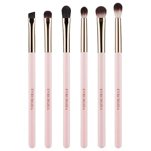 Eye Makeup Brush Set, 6 Pcs Professional Blending Eyeshadow Makeup Brushes for Concealer Eyebrows Eyeliner, Soft Hairs & Wood Handle - Image 1