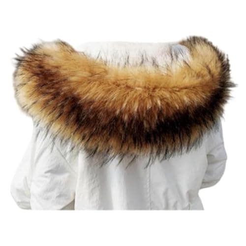 LDFWAY Faux Fur Collar Scarf Hood Collar Shawl Stole Neck Warmer for Winter Coat - Image 1