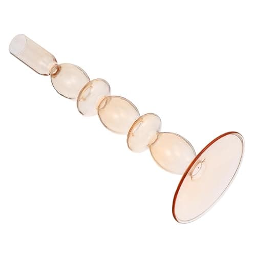 ULTNICE 1 Pc Romantic Retro Candle Holder Glass Candlesticks Home Candle Holder Dinner Candlestick Desktop Decor Champagne AG29UEJ21716W9T9N 26.5x9cm - Image 1