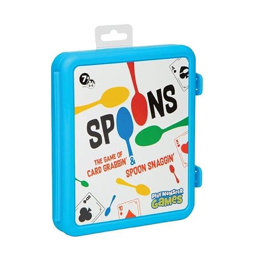 PlayMonster Spoons in a Case, Card Games for Kids - Spoons Game, Fun Family Games for Kids and Adults, Game Night, Travel Games, 3-6 Players, Ages 7+ - Image 1