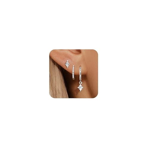 Angelady Gold Hoop Earrings Set for Women, Dainty 14K Gold Plated Huggies Earring, Sterling Silver Hypoallergenic Cartilage Earrings, Trendy Earring Stacks for Multiple Piercing Jewelry Gift(3 Pairs) - Image 1