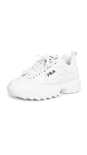 Fila Women's Disruptor II Premium Comfortable Sneakers, White/Navy/Red, 10 - Image 1