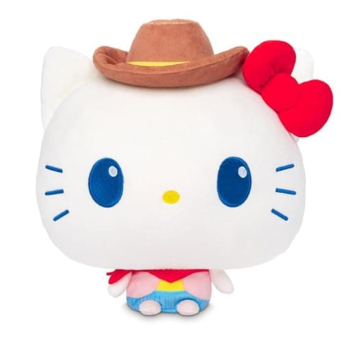 TeeTurtle Cloudheads Cowgirl Hello Kitty Plush - 8-Inch Amazon Exclusive Official Sanrio Stuffed Animal with Embroidered Details - Soft Cuddly Plush Toys for Kids, Teens, and Adults - Image 1
