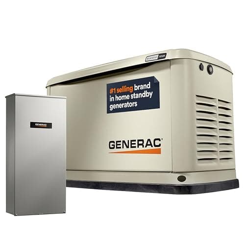 Generac Guardian 10kW Home Standby Generator with 100 Amp Transfer Switch - Automatic Whole House Backup Power for Storms, Emergencies, and Outages, WiFi Enabled, Runs on Natural Gas or Liquid Propane - Image 1