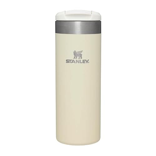 STANLEY Aerolight Transit Travel Mug 0.47L - Keeps 6 Hours Hot - 8 Hours Cold - Dishwasher Safe - Leakproof - Car Cup Holder Compatible - Insulated Coffee Cup - Cream Metallic - Image 1