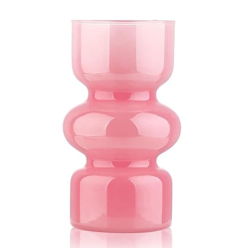 VanEnjoy Pink Glass Hydroponic Vase, Colored Glass vase Flower, Three-Layer 7 inch Cylinder vase for Home Décor, Modern Glass Vase for Home, Office, Wedding - Image 1