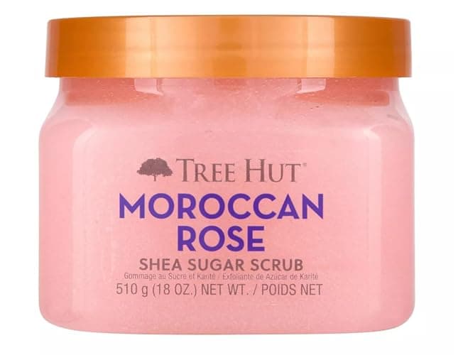 Tree Hut Moroccan Rose Body Scrub, Exfoliating & Hydrating Sugar Scrub with Shea Butter & Essential Oils, Smooth Skin, Body Exfoliator For All Skin Types, Self Care Gifts for Women, Vegan, 18 Oz - Image 1