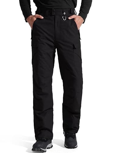 FREE SOLDIER Men's Waterproof Snow Insulated Pants Winter Skiing Snowboarding Pants with Zipper Pockets - Image 1