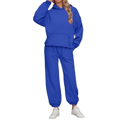 Sweatsuits Women 2 Piece Outfit Hooded Sweatshirt Matching Baggy Sweatpants with Pockets Y2k Lounge Jogging Tracksuit - Image 1