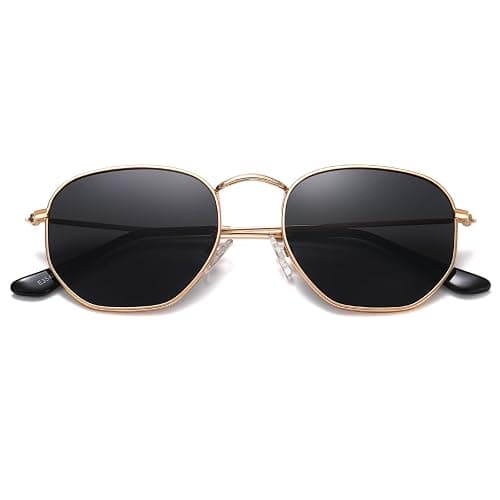 MEETSUN Polarized Hexagon Sunglasses for Women Men Polygon Square Sun Glasses UV400 Protection Metal Frame - Image 1