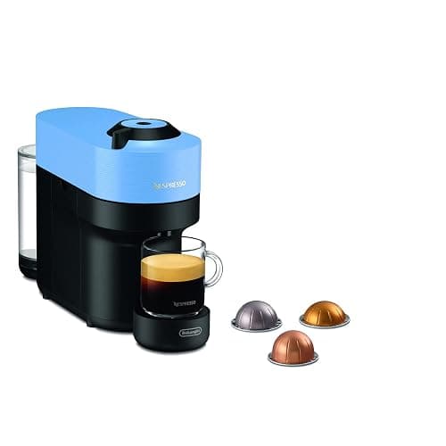 Nespresso De'Longhi Vertuo Pop ENV90.A Macchina del Caffè compatibile con le NUOVE CAPSULE Tecnologia Centrifusion, 4 Formati in Tazza, Incluso Set di 12 Capsule, 1260W, Pacific Blue - Image 1