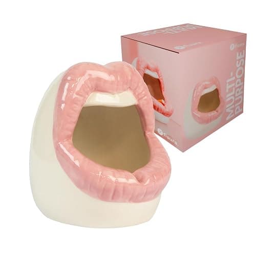 Fisura – Aschenbecher Keramik rosa mit originellem Design, tragbar und witzig für drinnen oder draußen geeignet. Lustige Geschenkidee. Maße: 13 x 8 x 5 cm. - Image 1