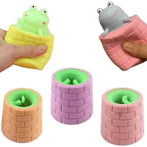 Fidget Toys Squishy Toys Stress Toy for Adults Stress Anxiety Relief Frog Cup Squeeze Toys for Kids Decompression Sensory Squishes Toy Stress Reliever Small Surprise Color Random Squish Gifts 3 PCS - Image 1