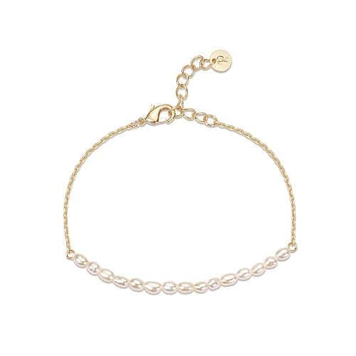 PAVOI 18K Gold Plated Beaded Freshwater Cultured Pearl Bracelet for Women | Dainty Bracelet with Pearl Beads - Image 1