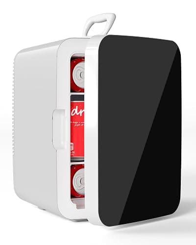 Electactic 10L Compact Mini Fridge, Portable Small Refrigerator, Small Cosmetics Cooler, 2.6 Gal Mini Fridge with AC/DC Adapters for Beverage, Food, Makeup, Bedroom, Office, Dorm, White - Image 1