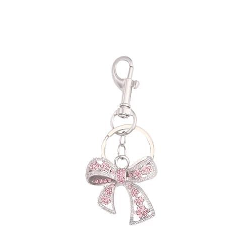 SORGERLY Sparkly Bow Bag Charm Keychain - Rhinestone Bow Key Chain for Women - Cute Purse Handbag Charms Accessories - Image 1