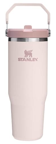 Stanley IceFlow 2.0 Flip Straw Tumbler with Handle 30 oz | Twist On Lid and Flip Up Straw | Leak Resistant Water Bottle | Insulated Stainless Steel | BPA-Free | Rose Quartz - Image 1