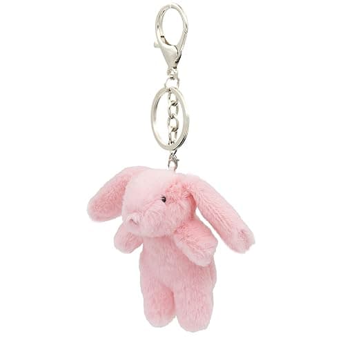 Miokkley Cute Bunny Plush Keychain for Backpack, 3.5" Inch Mini Rabbit Keychain Purse Charm Pendant Gift for Women - Image 1