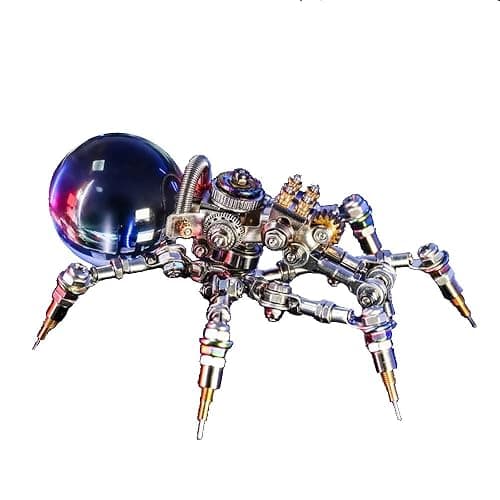 Mostarle Crystal Lamp Jumping Spider 3D Metal Puzzle, Arcynix DIY Model Kit Sci-Fi Mechanical Spider Steampunk Decor, Creative Gift & Futuristic Home Décor for Adults & Teens - Image 1