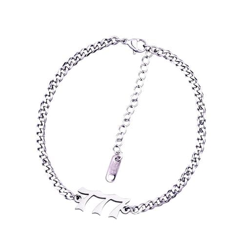 000-999 Lucky Angel Number Bracelet Charm Dainty Stainless Steel Number Bracelet Link Adjustable for Women Fashion Wristband Jewelry Gifts - Image 1