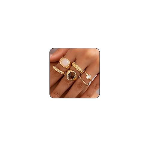 ONBRIG Chunky Rings for Women Adjustable Stackable Rings for Women Thick Ring Trendy Statement Ring Dainty Chunky Jewelry - Image 1