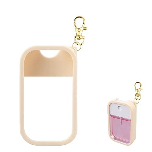 COCGVEL Silicone Case Compatible with Touchland Hand Sanitizer Spray, Protective Case with Keychain for Power Mist and Glow Mist 1 fl oz, Hand Sanitizer Spray Accessory (Blush Beige, 1 Ounces) - Image 1