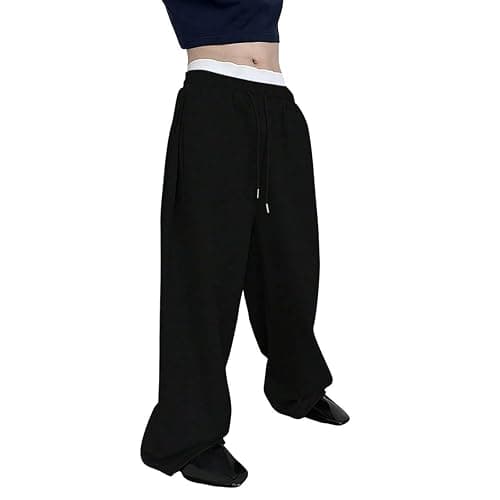 Mens Sweatpants Baggy Wide Leg Sweatpants Open Bottom Joggers Athletic Pants Tall Streetwear Trousers with Pockets - Image 1