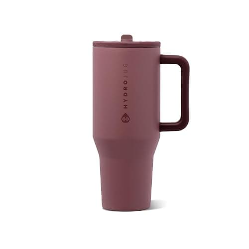 HydroJug Traveler 40oz, Insulated Tumbler with Handle & Straw, Canyon Rose | Triple wall insulated, flip straw lid, leak-resistant, stainless steel, cup holder friendly, BPA-free, dishwasher safe - Image 1