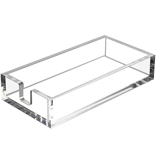HIIMIEI Acrylic Napkin Holder for Bathroom, Acrylic Guest Towel Holder, Bathroom Napkins Guest Disposable Holder, Hand Towel Tray for Kitchen, Parties, Weddings, Party, Hotel, Restaurant(Clear) - Image 1