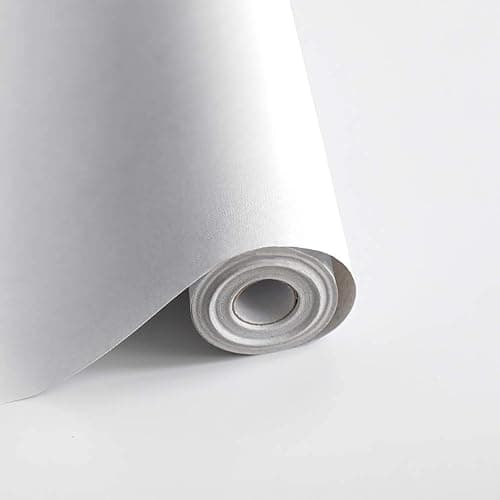 Safiyya 590.5"x17.7" White Peel and Stick Wallpaper White Contact Paper Removable Temporary Self Adhesive Decorative Wallpaper Vinyl Roll for Wall - Image 1