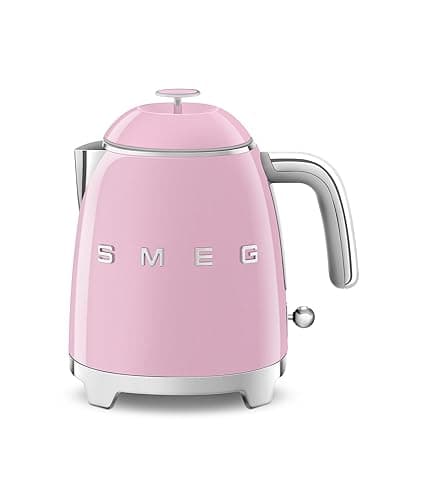 SMEG Mini 50's Retro Style 3 Cup Electric Kettle with Double Wall Anti Slip Base and Water Level Indicator (Pink) - Image 1