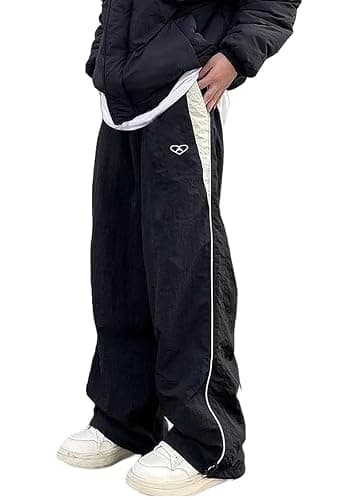 MAVQX Mens Straight Leg Baggy Sweatpants Y2k Cool Parachute Pants Joggers Drawstring Track Pants for Men - Image 1