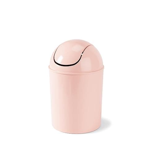 Umbra 1.25 Gallon Mini Waste Can with Removable Swing-Top Lid - Small Garbage Bin for Kitchen, Bathroom, Bedroom, Office - Compact Trash Can Fit Under Tables & Counters - Pink - Image 1