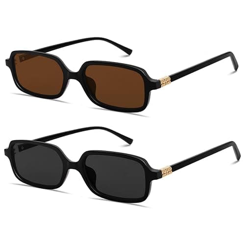 Retro Sunglasses for Women Men 90s Small Rectangular Sun Glasses Vintage Cute Narrow Trendy Sunnies - Image 1