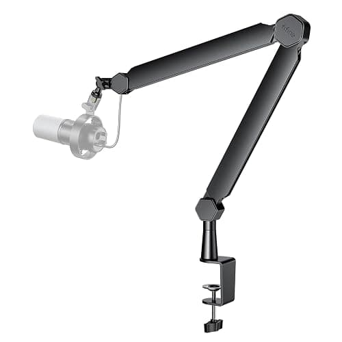 FIFINE Mic Boom Arm, Microphone Stand with Cable Management Channel, Fully Adjustable, Heavy Duty Metal Mic Stand with Desk Mount Clamp for Podcast Recording Home Office-BM66 - BM66 Black - Image 1