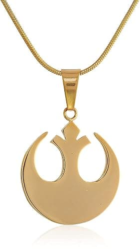 Unisex Jewelry Rebel Alliance Stainless Steel Gold Plated Small Chain Star Wars Pendant Necklace Gift - Image 1