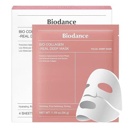 BIODANCE Bio-Collagen Real Deep Mask, Hydrating Overnight Hydrogel Mask, Pore Minimizing, Elasticity Improvement, Korean Skincare | 1.19oz(34g) x 4ea - Image 1
