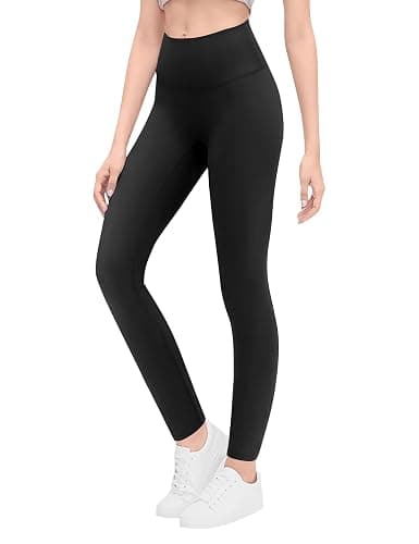 Gnainach Girls Running Pants High Waisted Soft Comfy Elastic Compression Yoga Leggings for Toddler Kids Teens Dance Workout - 12-13 Years - Black - Image 1