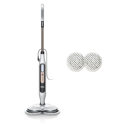 Shark Automatic Steam Mop - 2 Rotating Power Pads, 3 Steam Settings, Stain & Dirt Removal, For Sealed Hard Floors, 8m Cord, White & Grey S8201UK - Image 1