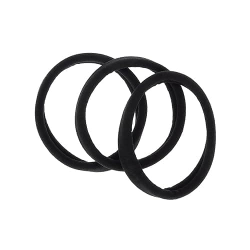 Righe e Pois - Elastici per capelli semplici in microfibra - made in Italy -fermacoda spessore 0.8 cm diametro 5 cm - confezione 3 pezzi (Nero) - Image 1