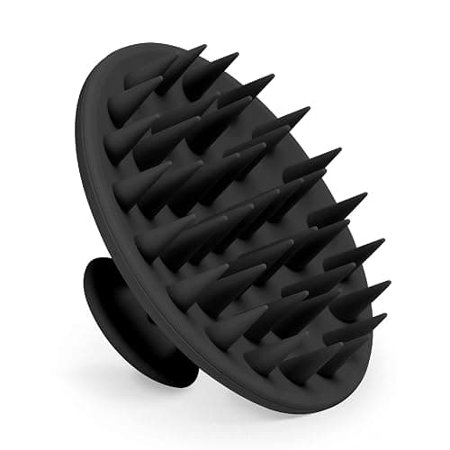 Meartchy Silicone Scalp Massager Shampoo Brush, Scalp Brush for Hair Growth & Dandruff Removal, Hair Scrubber Scalp Stimulator Exfoliator Brush with Soft Bristles for Wet Dry Scalp Care (Black) - Image 1