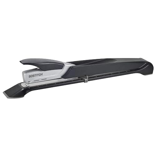 Bostitch Office Booklet Stapler - One Finger, No Effort, Spring Powered, Long Reach Stapler - Silver (1610) - Image 1